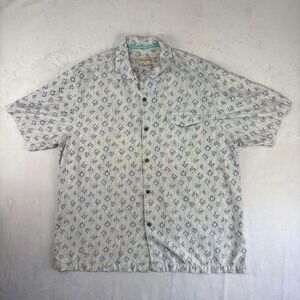 Tommy Bahama Geometric Hawaiian Silk Button Down Shirt XL / T‎ Original Fit